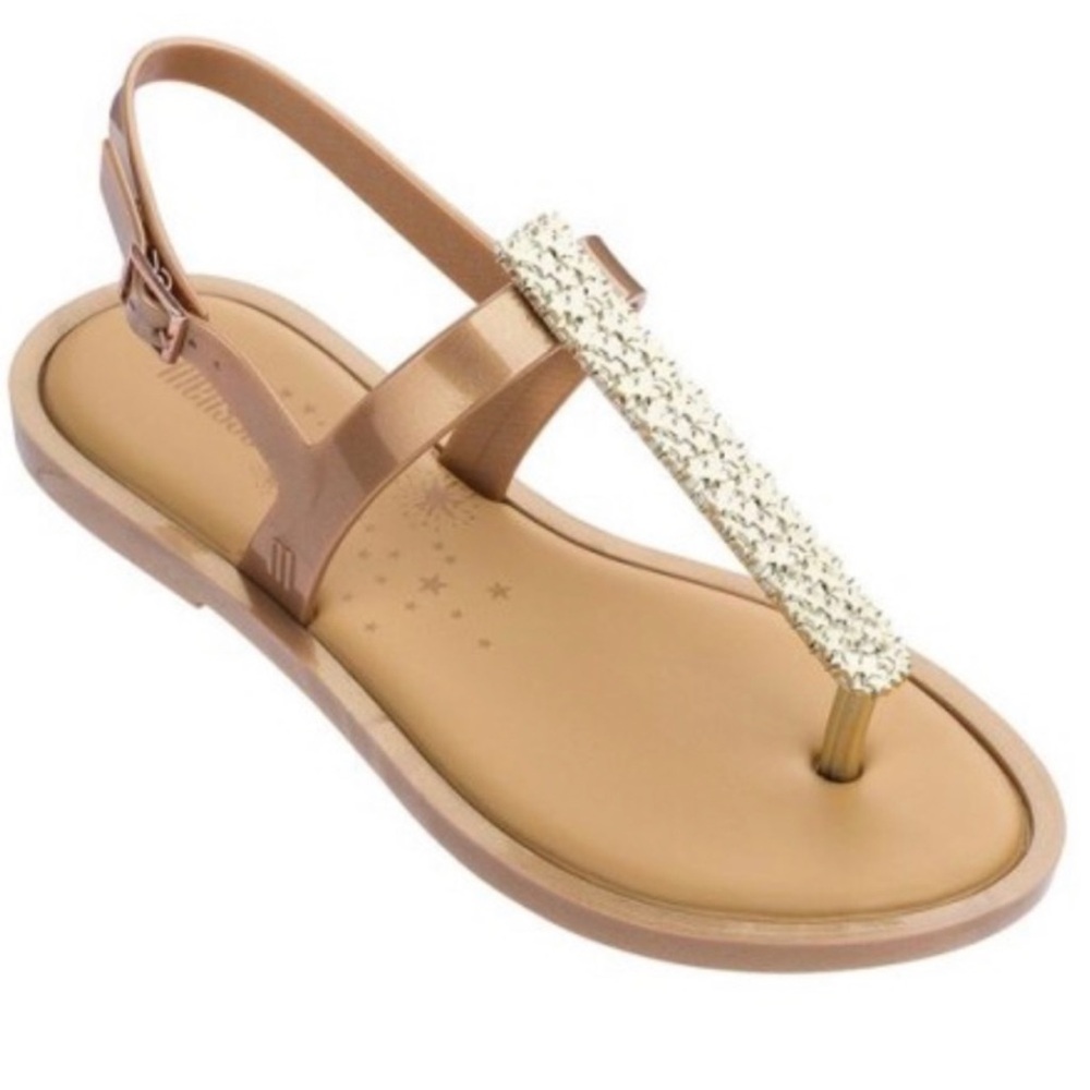 Melissa Slim Star Gold Jelly Sandals